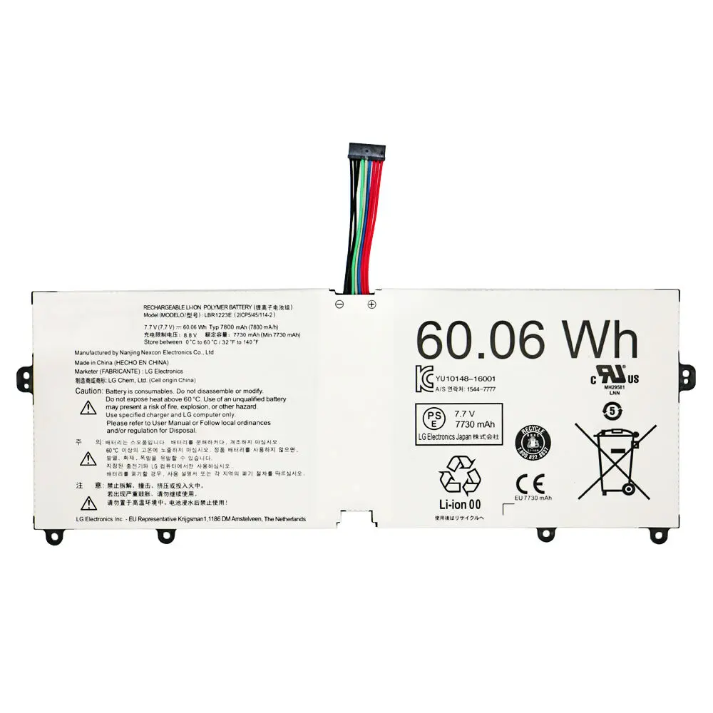 LBR1223E For LG Gram 13Z970 14Z970 15Z970 15Z975 13Z970.G.AA53C 13Z975 14Z980 15Z980 60.06Wh 7.7V 7800mAh Laptop Battery