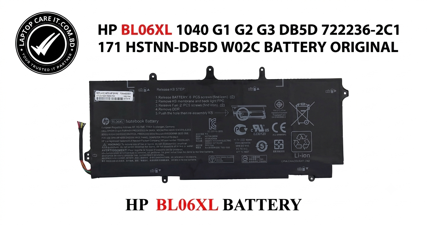 HP BL06XL Original 6-Cell 42Wh Laptop Battery for EliteBook Folio 1040 G1 G2 G3 from Laptop Care IT BD