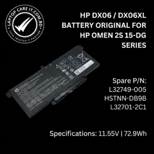 HP DX06 DX06XL BATTERY ORIGINAL FOR HP OMEN 2S 15-DG 15- DG0019TX 15-DG0003NC 15-DG0075CL 15- DG0020TX 15-DG0018TX SERIES L32749-005 HSTNN-DB9B L32701- 2C1