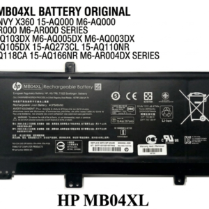 HP MB04XL BATTERY ORIGINAL HP ENVY X360 15-AQ000 M6-AQ000 15- AR000 M6-AR000 SERIES: M6-AQ103DX M6-AQ005DX M6- AQ103DX M6-AQ003DX M6-AQ105DX 15- AQ273CL 15-AQ110NR 15-AQ118CA 15- AQ166NR M6-AR004DX SERIES